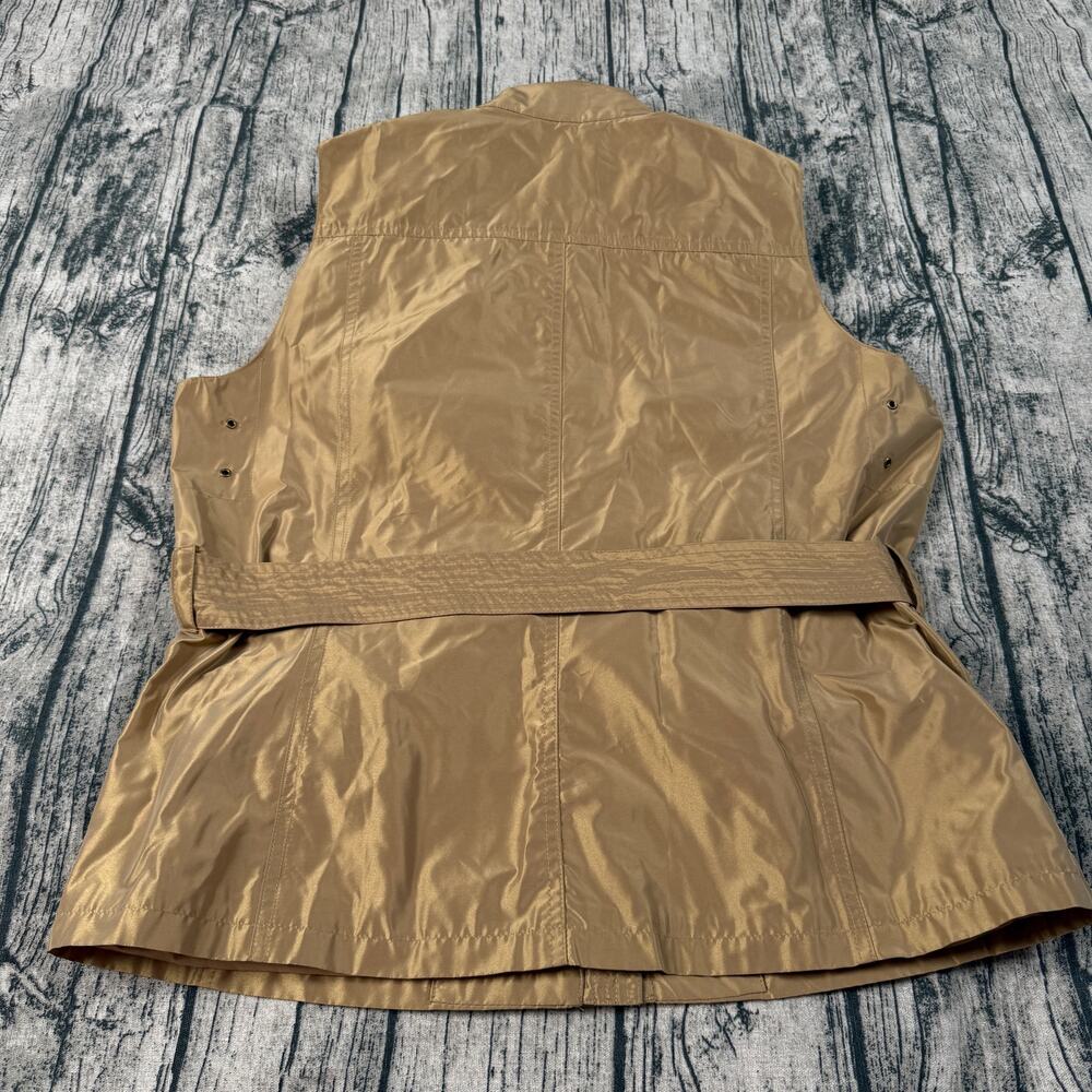 Lauren Ralph Lauren Utility Vest Women L Tan Belted Safari Cargo Sleeveless - Picture 3 of 16
